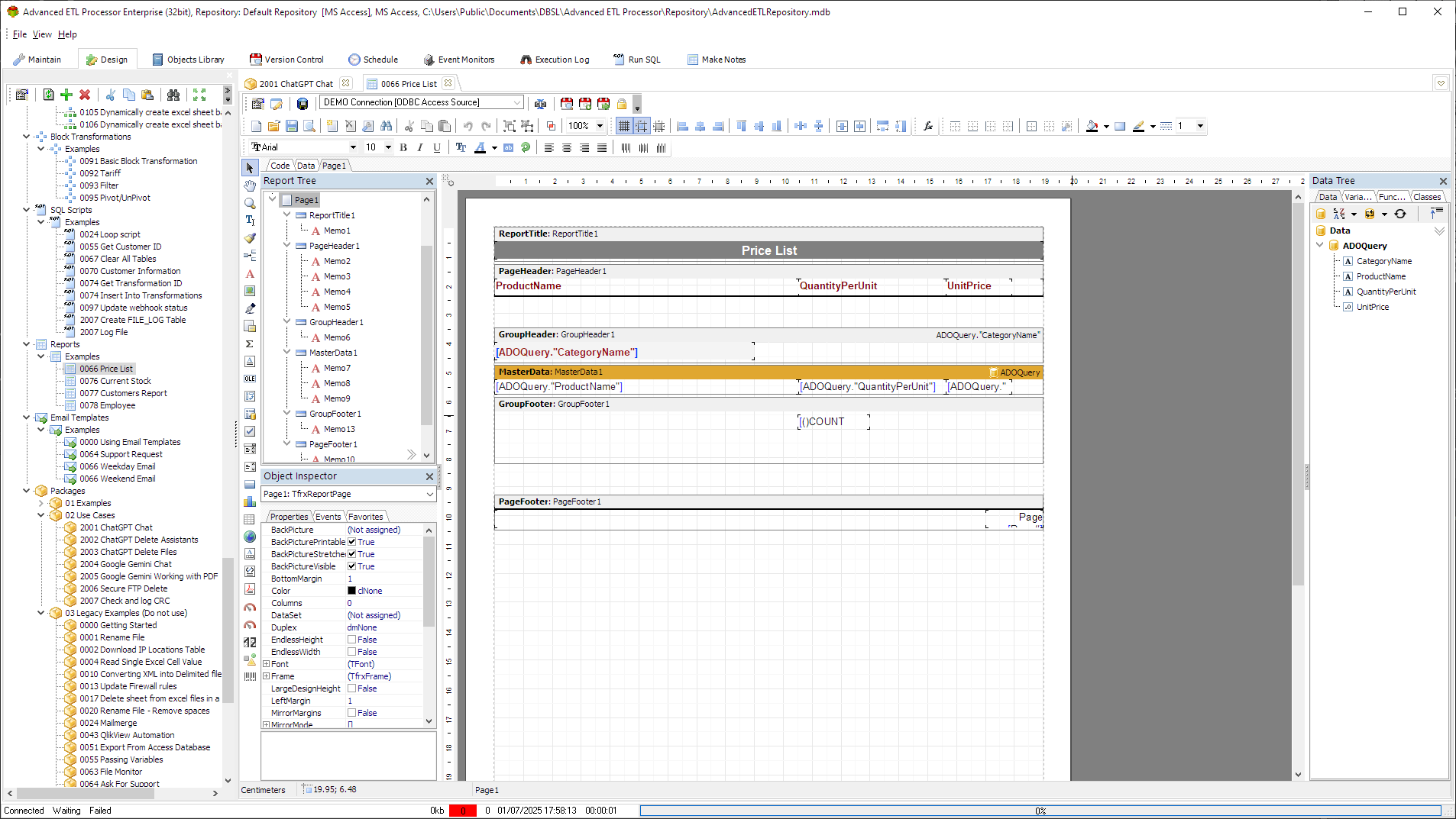 screenshot of Advanced ETL Processor